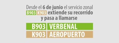 Ruta zonal B903-K903 extender&aacute; su recorrido a Verbenal