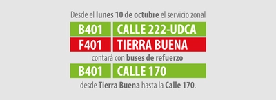 Nuevo servicio de refuerzo B401 Calle 170