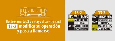 Servicio 13 - 2 modifica su operaci&oacute;n en la Avenida Primera de Mayo
