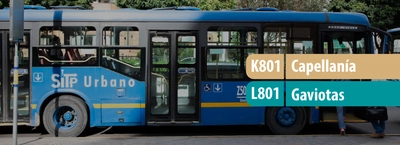 Ruta zonal K801 Capellan&iacute;a - L801 Gaviotas modifica su horario