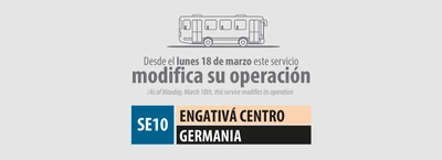 Servicio SE10 modifica su recorrido en Engativ&aacute;