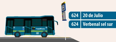 Servicio zonal, 624 20 de Julio - Verbenal del Sur, modifica su operaci&oacute;n