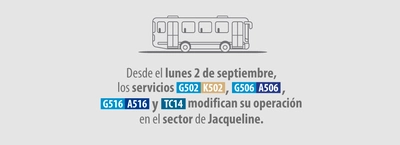 Servicios zonales modifica su recorrido en el sector de Jacqueline