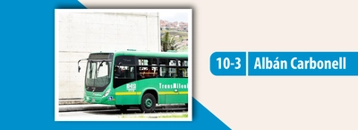 Servicio TransMiZonal 10-3 Albán Carbonell modifica sus paradas