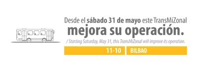 Servicio TransMiZonal 11-10 Bilbao tendrá dos nuevas paradas
