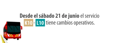 El servicio K10- L10 cambia  de trayecto
