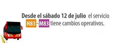 Servicios M83 - H83 redistribuyen sus paradas