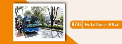 Nuevo servicio TransMiZonal H735 Portal Usme - El Uval