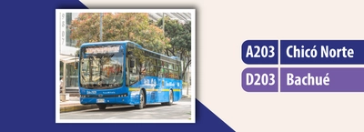 Modificación de horarios en los servicios TransMiZonales A203 Chicó Norte - D203 Bachué