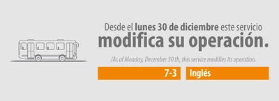 Servicio TransMiZonal 7-3 Ingl&eacute;s modifica su operaci&oacute;n