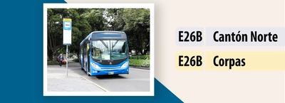 Servicio TransMiZonal E26B Cantón Norte - Corpas modifica su horario de operación