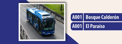Servicio TransMizonal A001 Bosque Calderón - El Paraíso modifica sus horarios los domingos y festivos