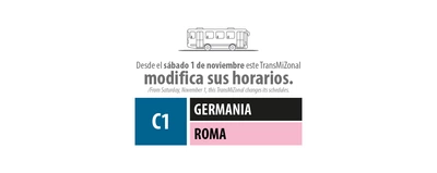 Servicio TransMiZonal C1Germania - Roma con nuevo horario