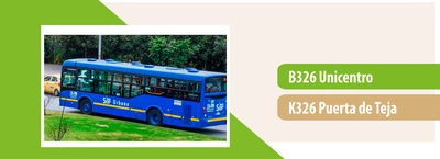 Servicio TransMiZonal B326 Unicentro - K326 Puerta de Teja dejará de operar los días festivos
