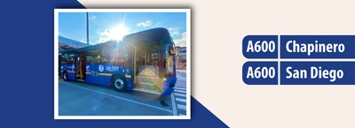 Servicio TransMiZonal A600 - H600 modifica su horarios de operación los domingos y festivos