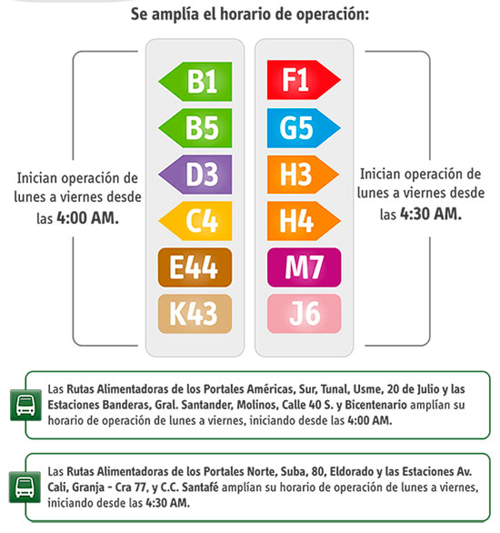 Ampliación Horarios TransMilenio