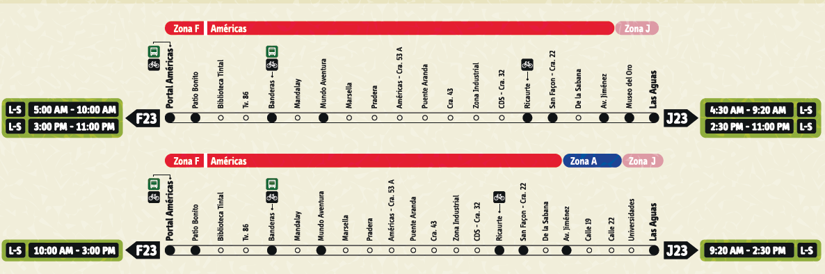 AJUSTE DE HORARIO EN EL EJE AMBIENTAL EN LA RUTA F23 - J23