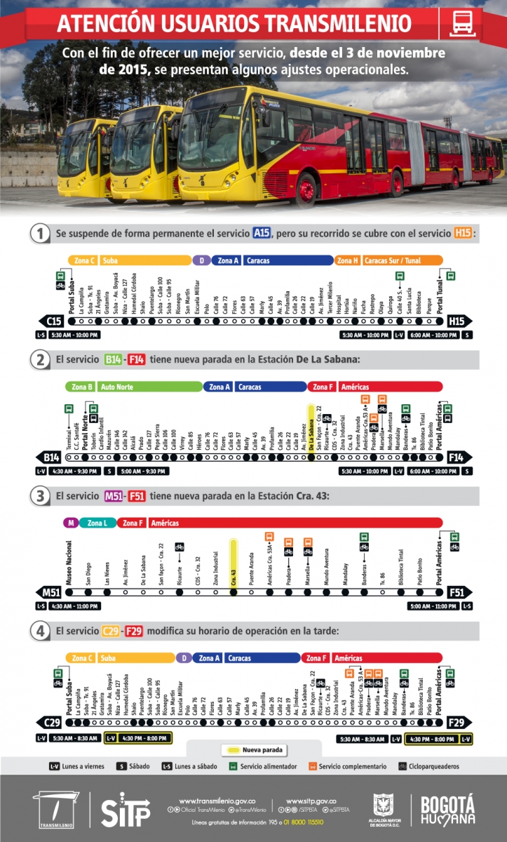 Ajustes operacionales servicios troncales
