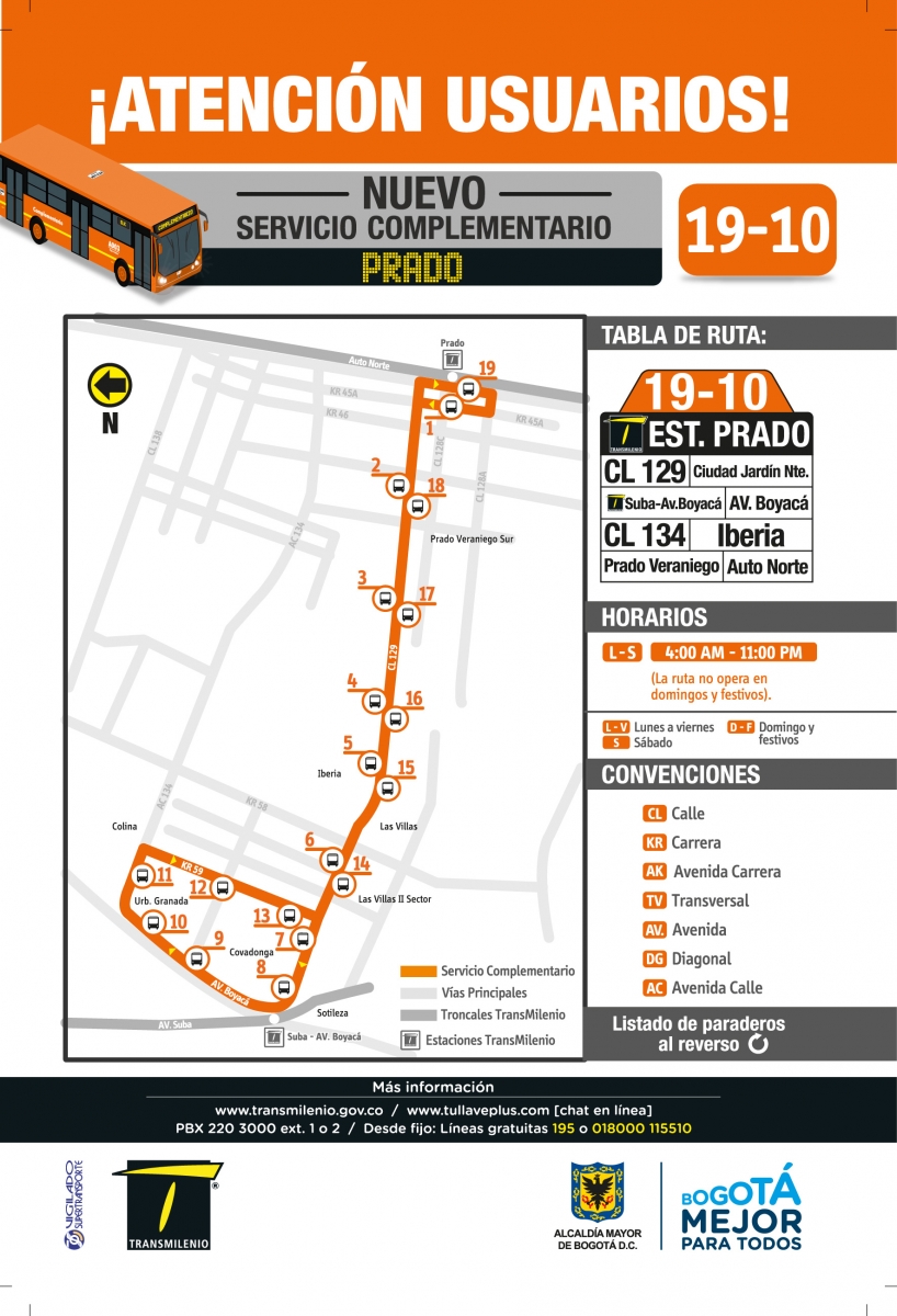 Nueva ruta complementaria 19-10 Prado
