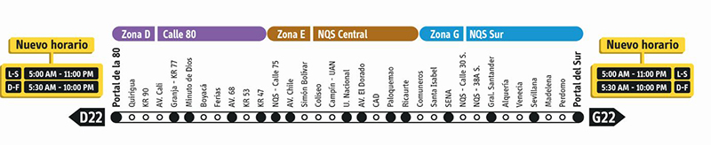D26, E26 deja de operar, en su  reemplazo puedes utilizar el  D22 G22, el cual extiende su  horario de operación 