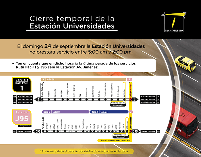Estaci&oacute;n universidades suspender&aacute; temporalmente el Servicio