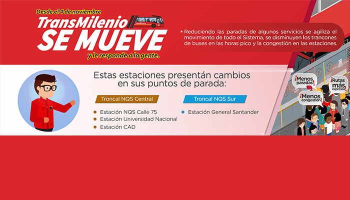 El 4 de noviembre entran cambios para optimizar troncales NQS y calle 80