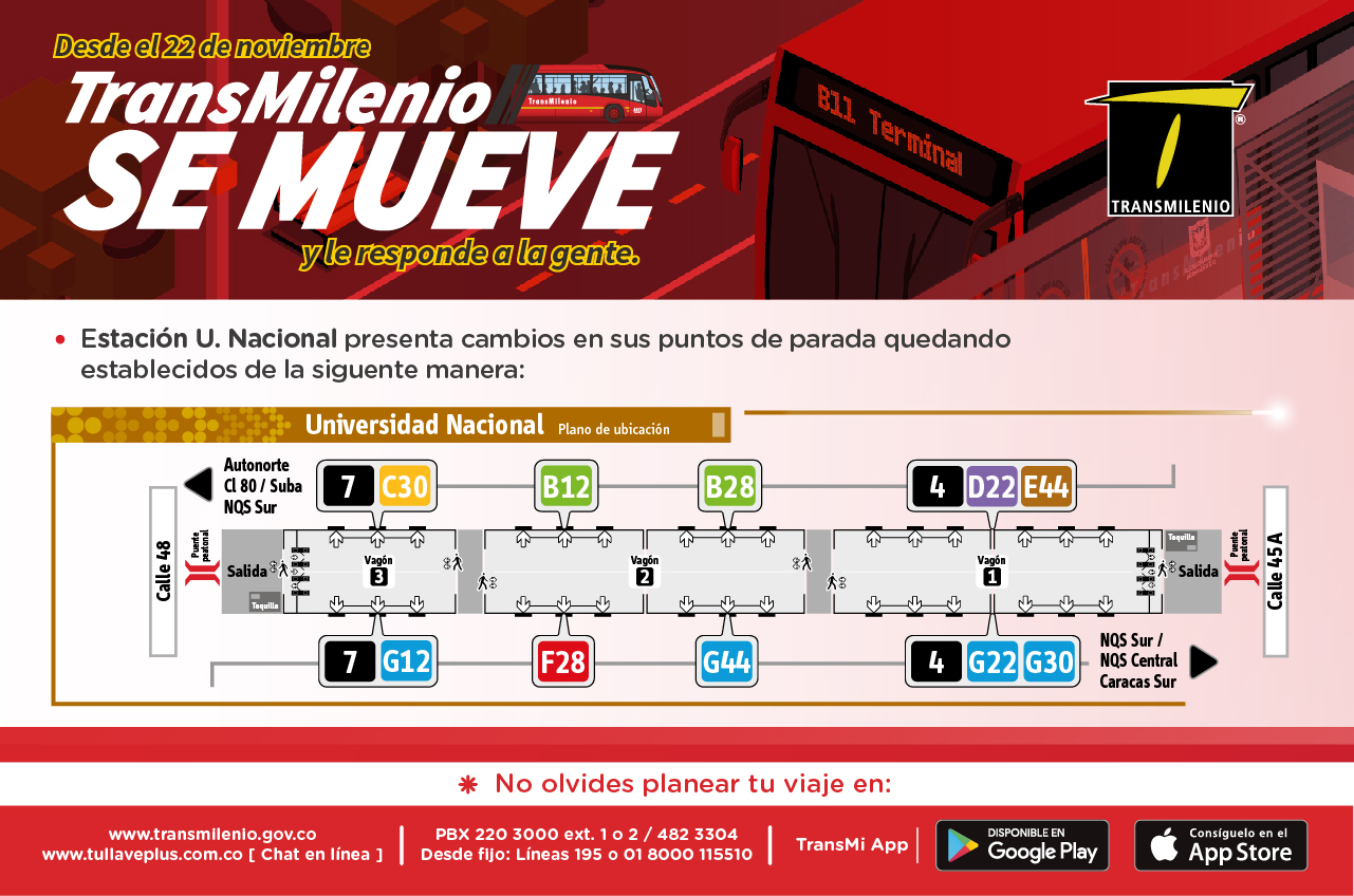 Escuchamos a nuestros usuarios y ajustamos puntos de parada en Universidad Nacional