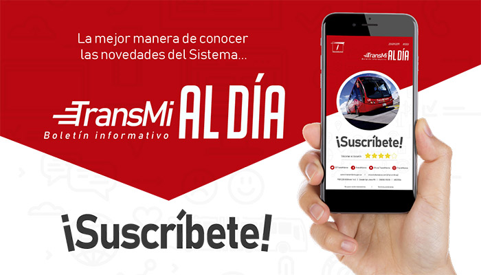 C&oacute;mo suscribirse al bolet&iacute;n informativo TransMi al D&iacute;a