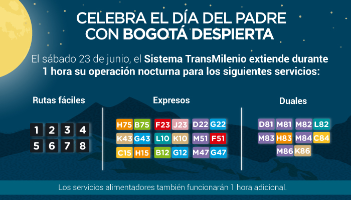 Se extiende 1 hora de operaci&oacute;n en algunos servicios por Bogot&aacute; Despierta 