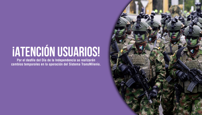 2 estaciones del Sistema TransMilenio presentan novedad por el  Desfile del 20 de Julio