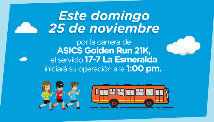 Hay ajuste en la ruta 17-7 por la carrera de ASICS Golden Run 21K