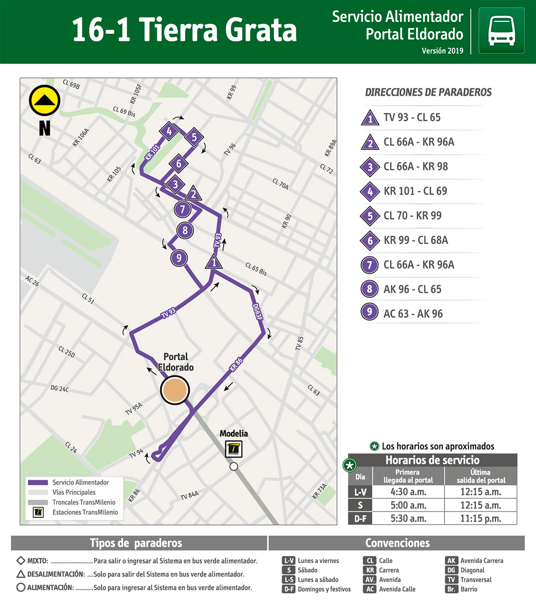 Mapa de la ruta 16-1