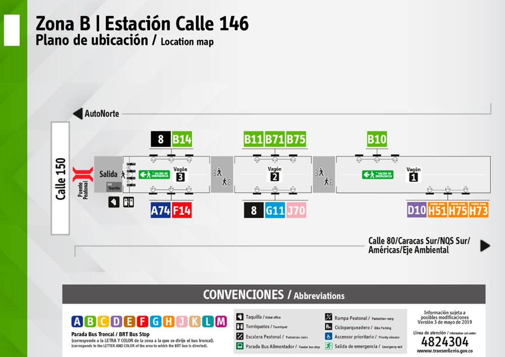 Estación Calle 146 puntos de parada