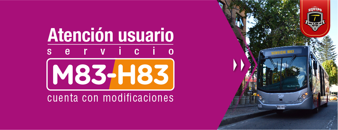 Ruta M83-H83 presenta novedad en algunos paraderos