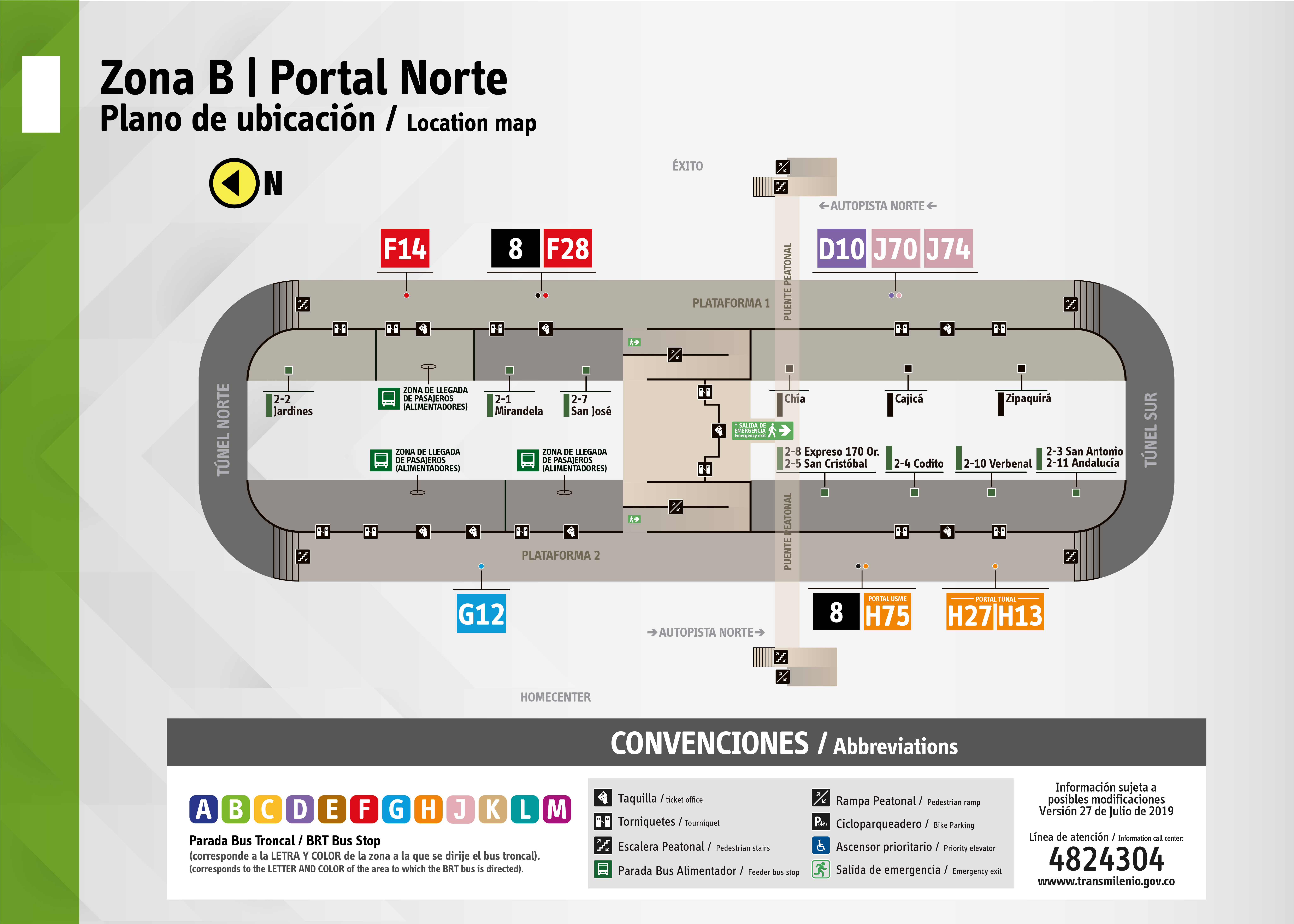 Plano del portal Norte organización de servicios Plano del portal Norte organización de servicios