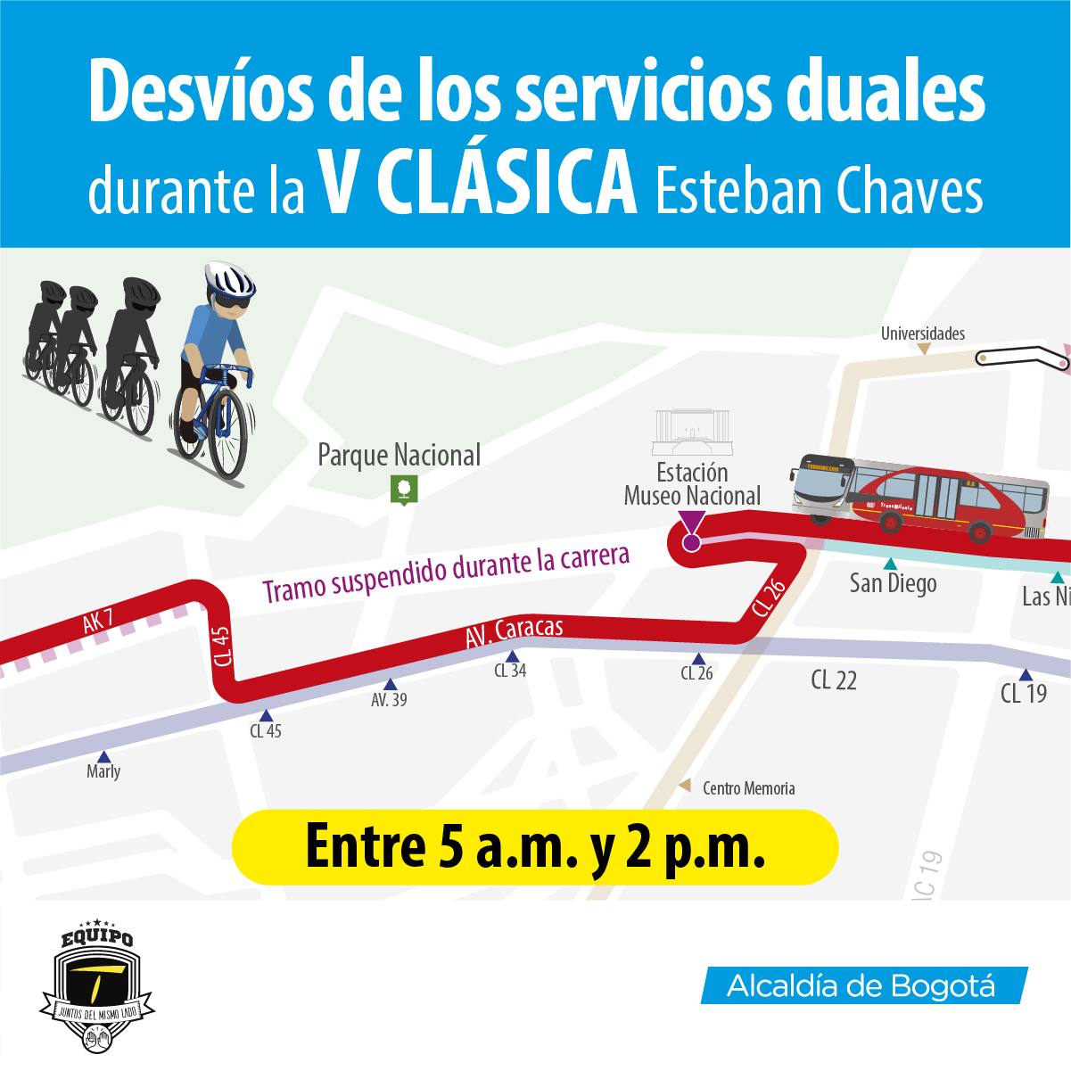 Tramo cerrado por carrera de Esteban Chaves Tramo cerrado por carrera de Esteban Chaves