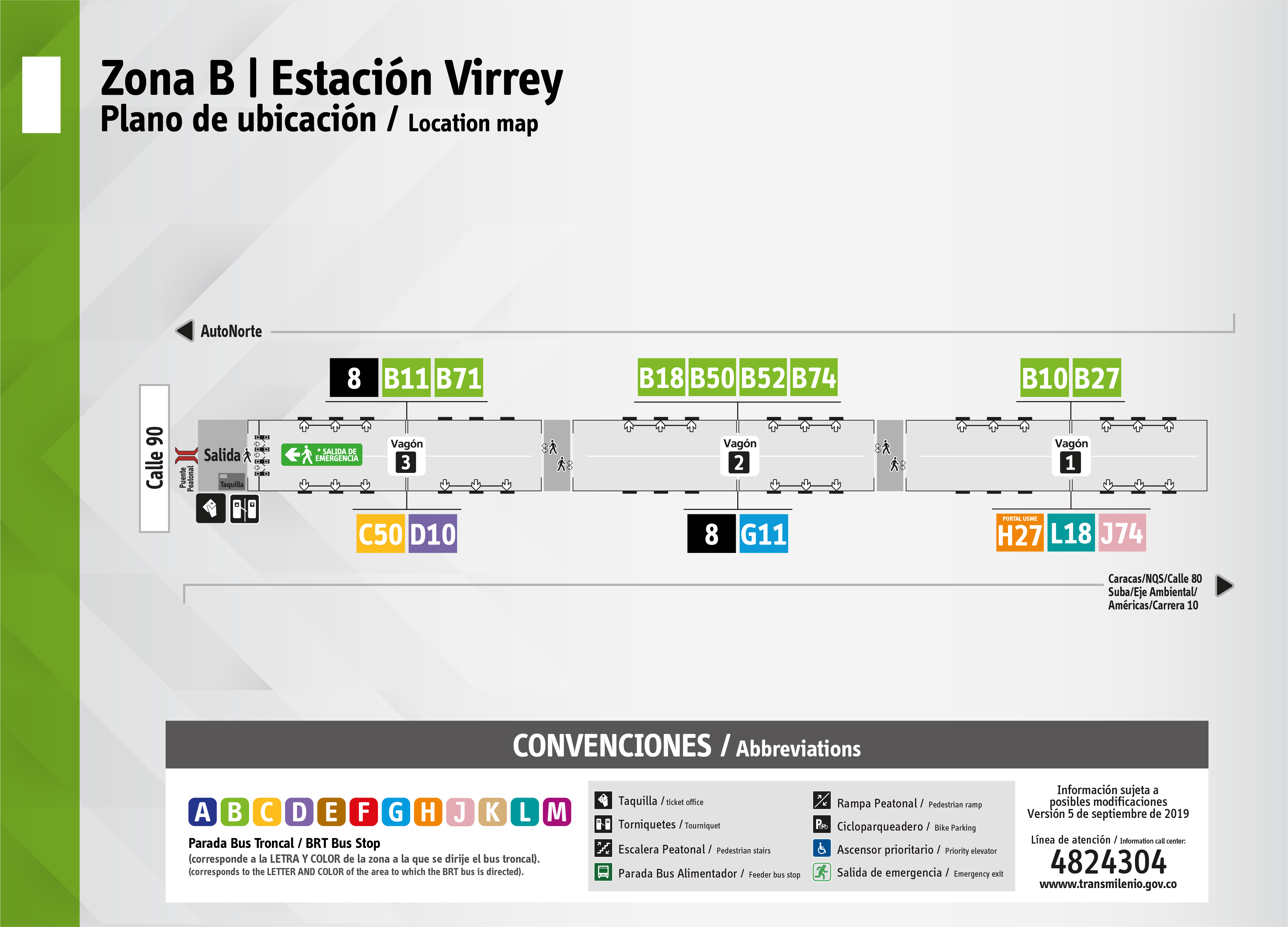 Plano de estación Virrey