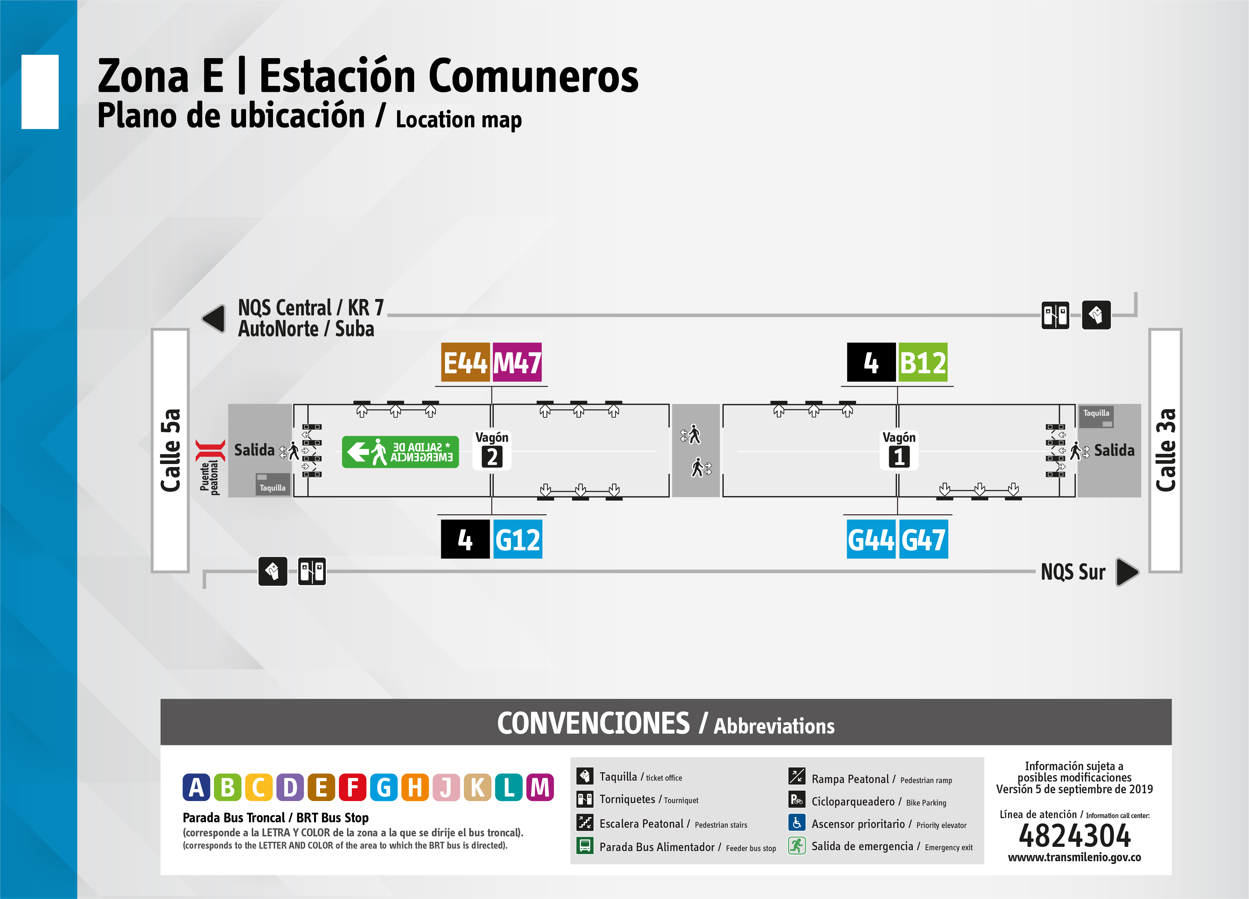 Plano de estación Comuneros