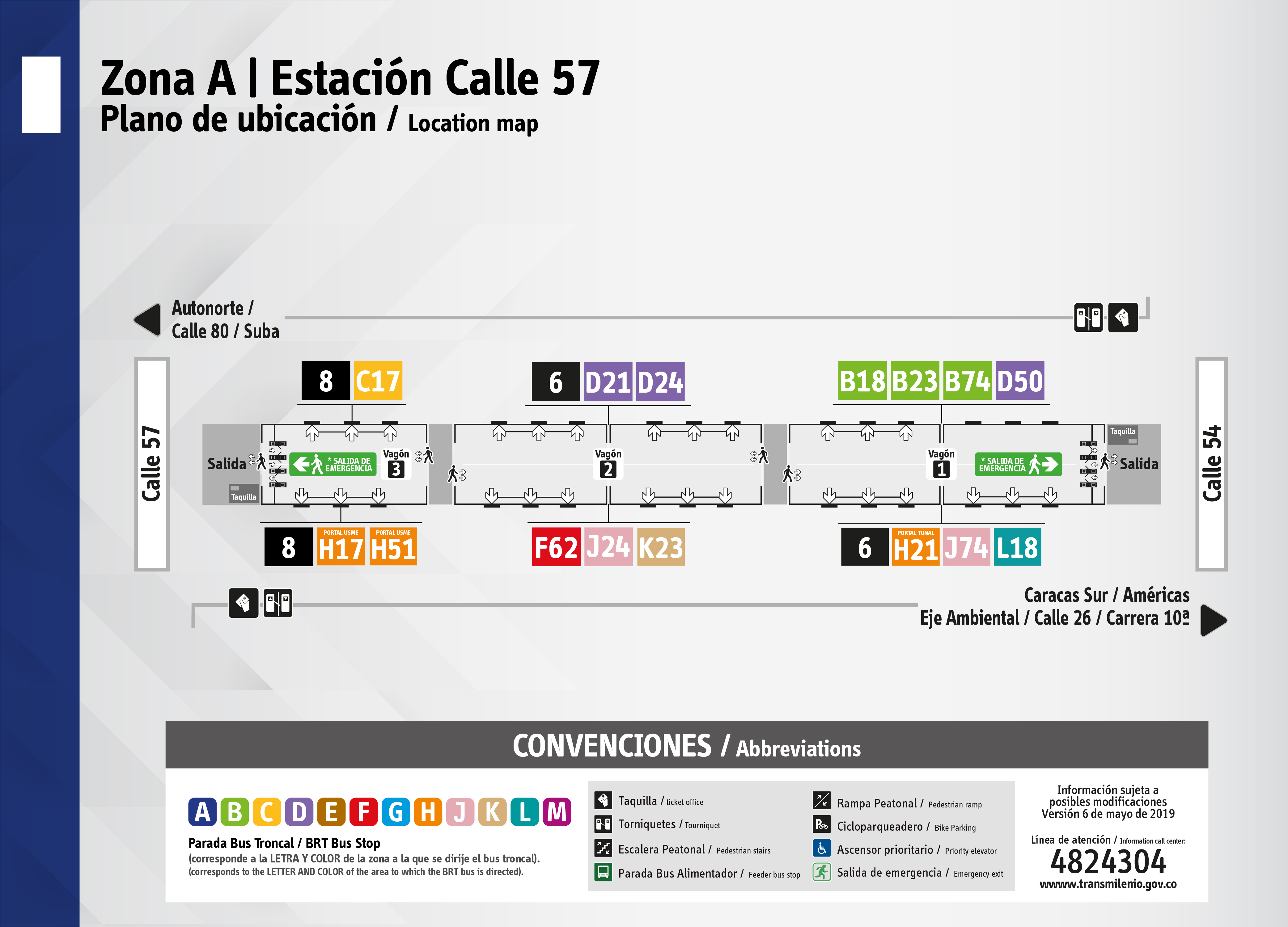 Plano de estación calle 57