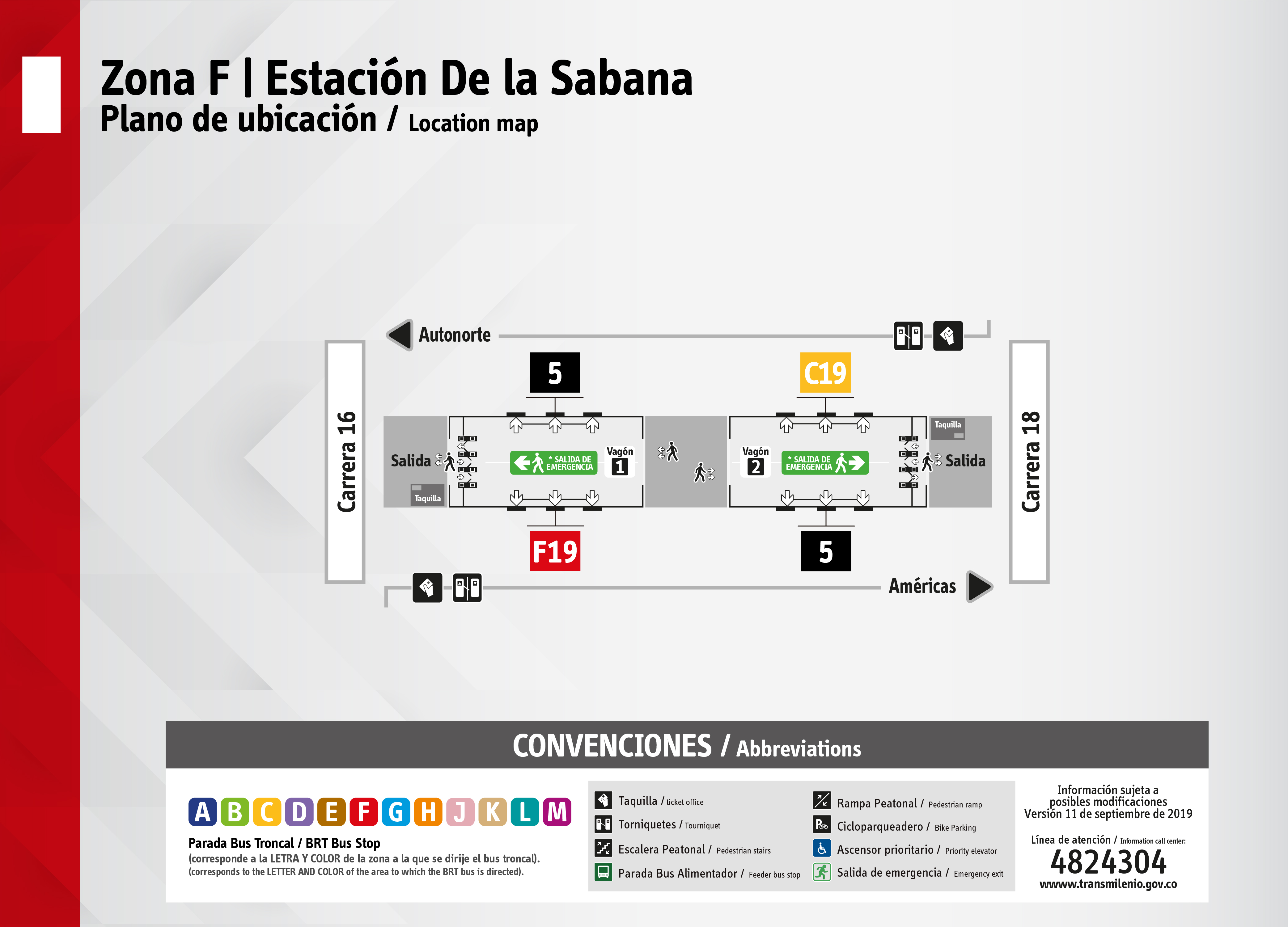 Plano de estación de la Sabana Plano de estación de la Sabana