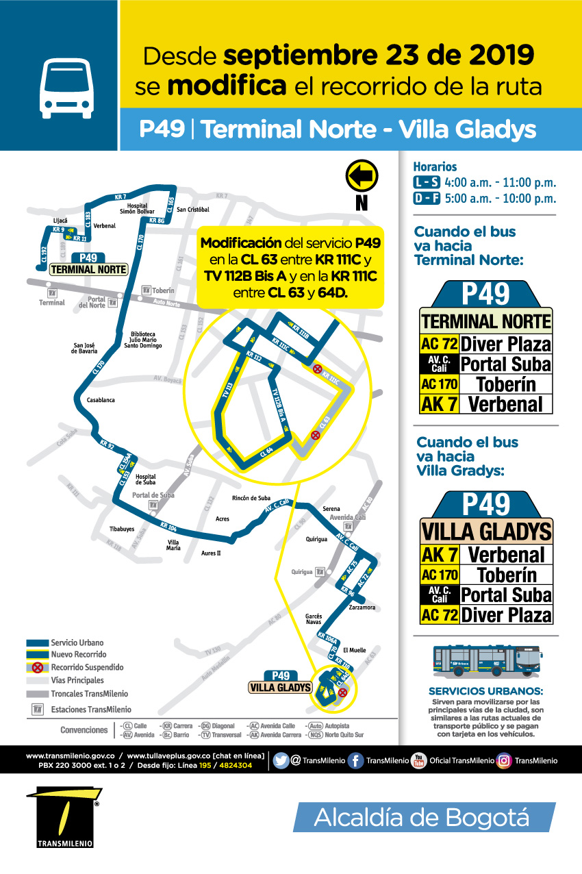 Ruta zonal P49 terminal Norte-Villa Gladys