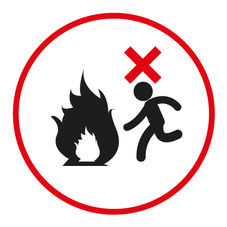 En caso de incendio alejarse