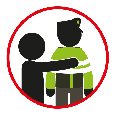 Apoyese en las autoridades