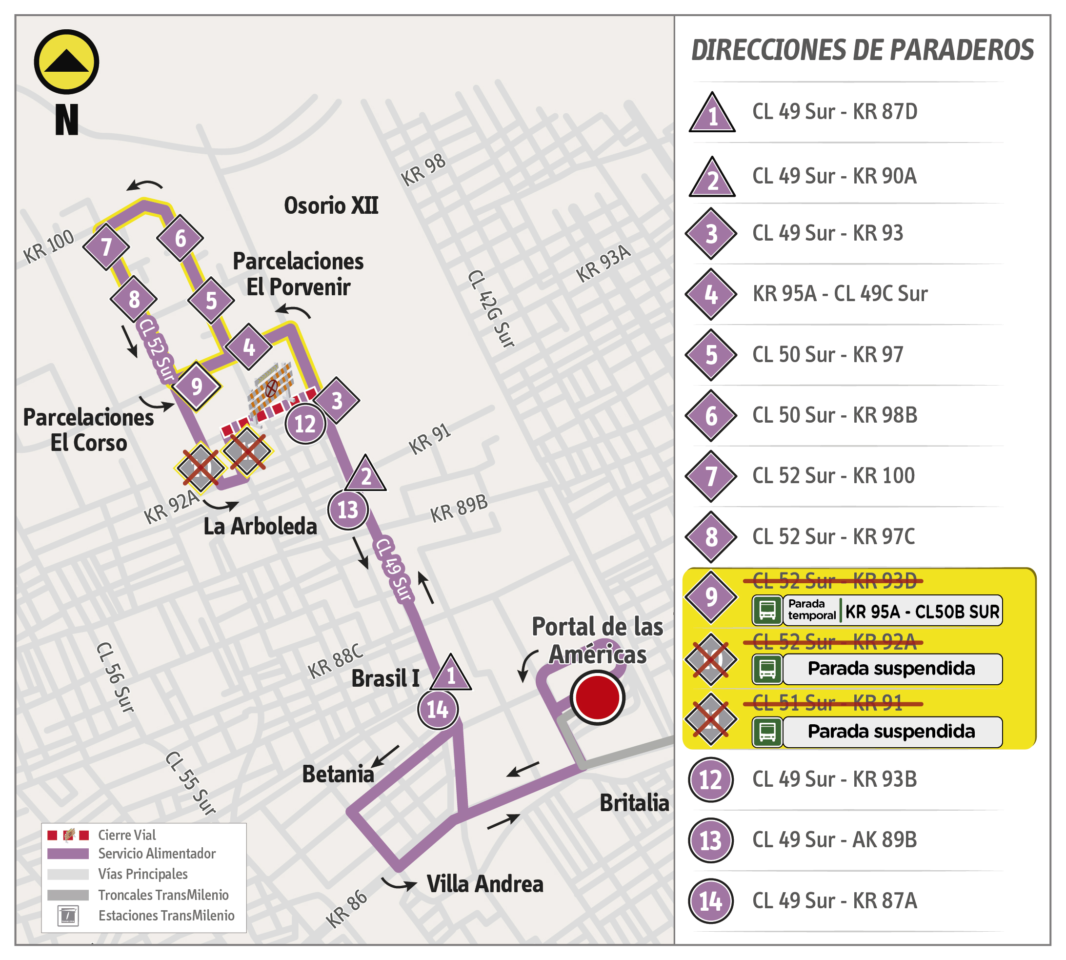 Mapa de la ruta alimentadora 9-8 Mapa de la ruta alimentadora 9-8