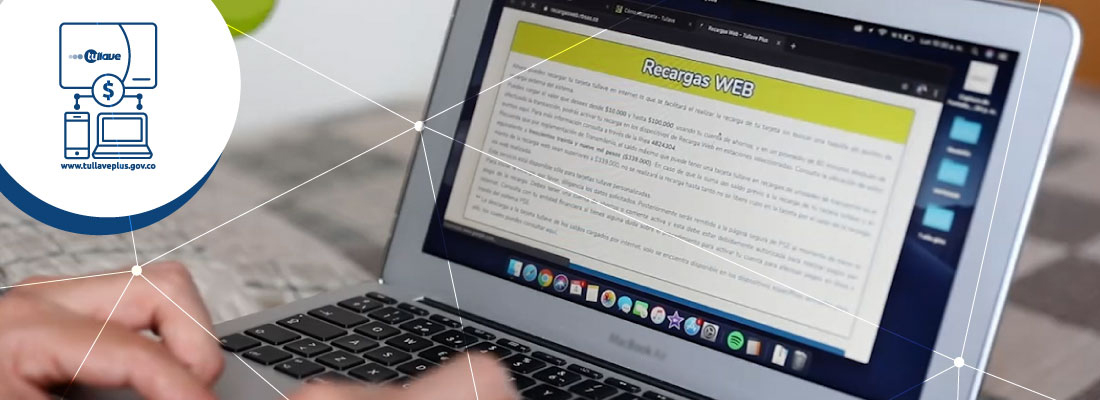 Paso a paso para recargar por internet la tarjeta personalizada tullave