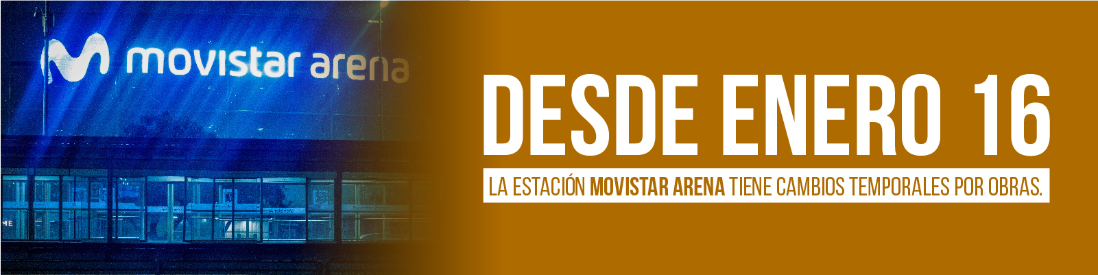 Cierre temporal del costado occidental de la estación Movistar Arena
