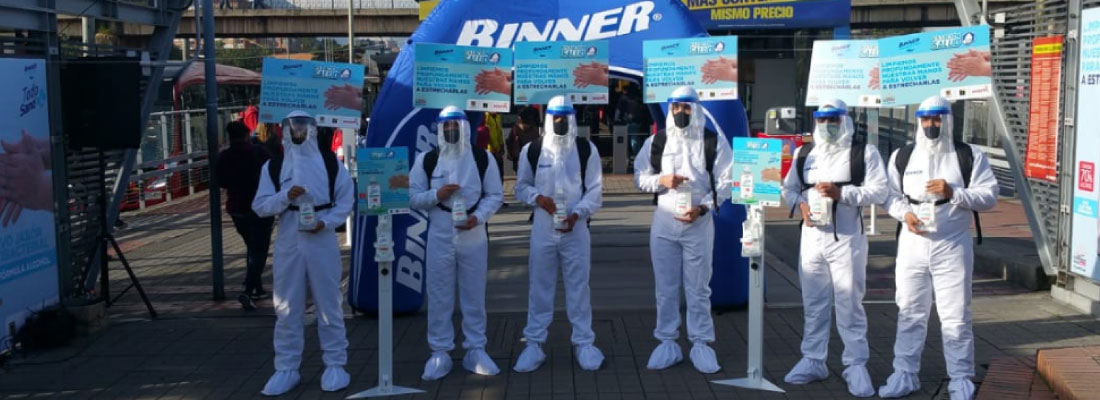 Alianza con Binner Sano para aporte de gel antibacterial en TransMilenio