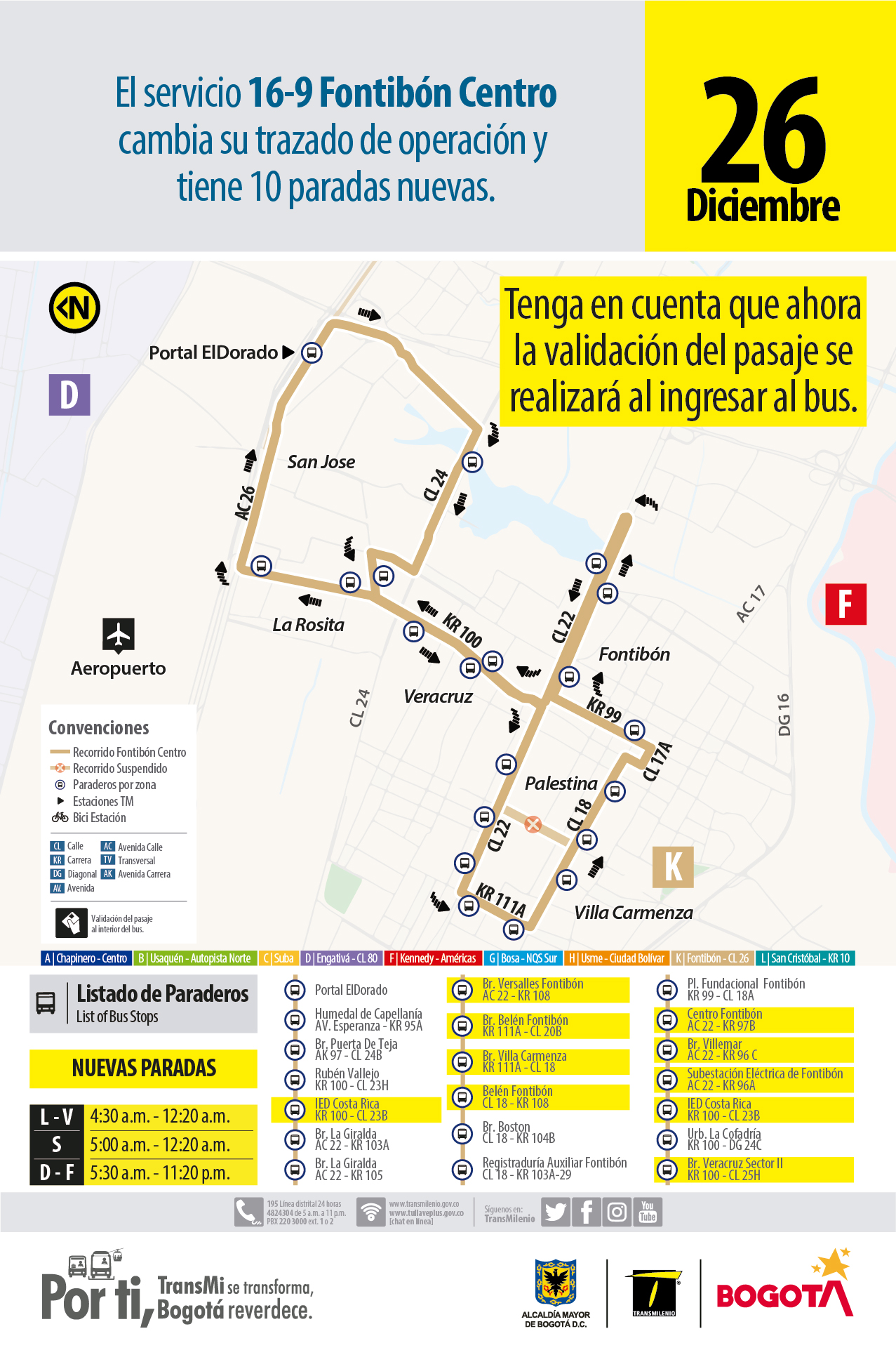Ruta 16-9 Fontibón Centro