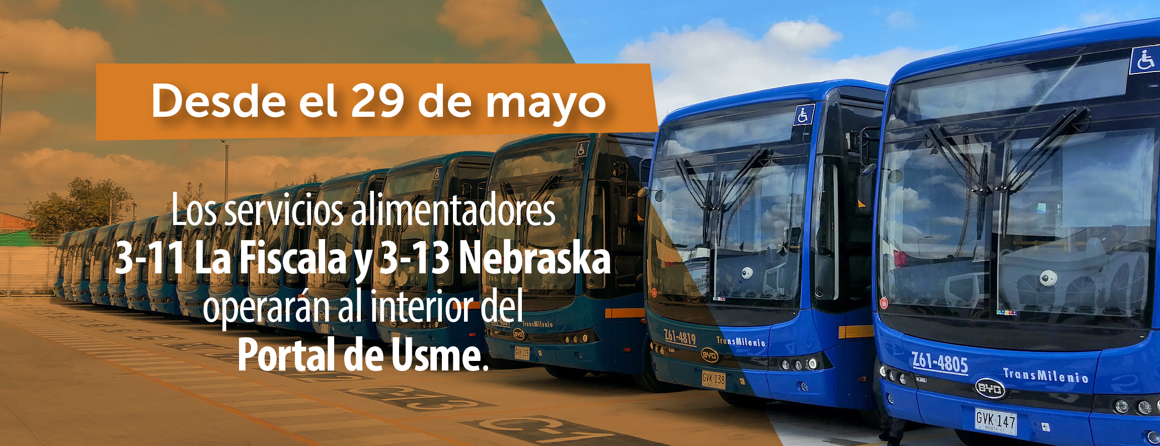 Alimentadores 3-11 La Fiscala y 3-13 Nebraska operar&aacute;n al interior del Portal de Usme