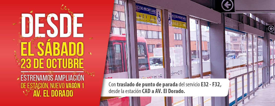 La estaci&oacute;n Avenida el Dorado se amplia con nuevo vag&oacute;n